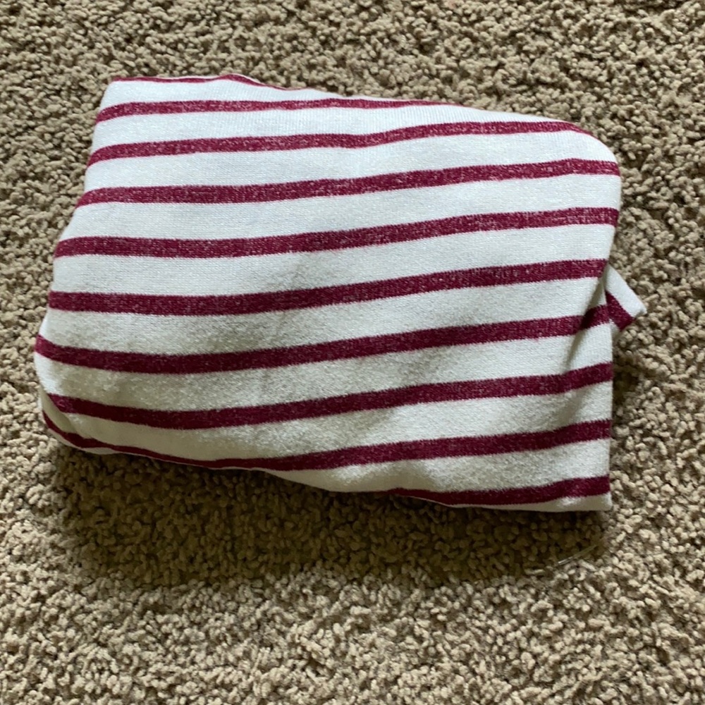 Turtle neck striped long sleeve top